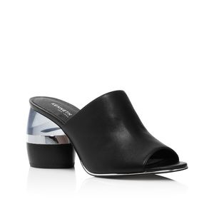 Kenneth Cole Women's Louise Leather & Lucite Heel Mules - size 6